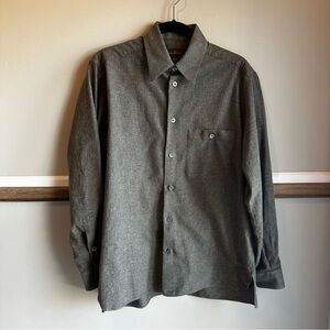 NWOT Ermenegildo Zegna Long Sleeve Button Front Shirt Gray 100% Cotton​